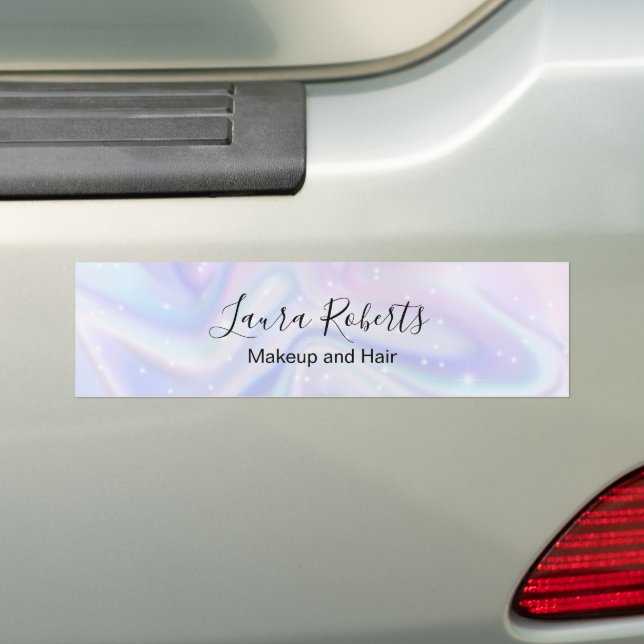 Holographic Background Hologram Neon Overlay  Bumper Sticker (On Car)