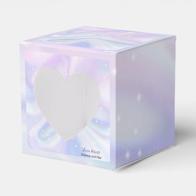Holographic Background Hologram Neon Overlay  Favor Box (Front Side)