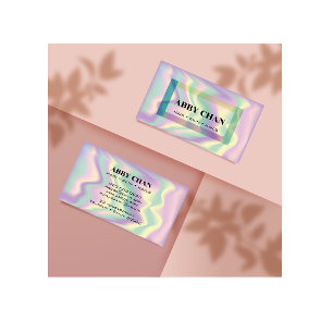 Holographic Beauty Salon Hair Skin Nails Business Card