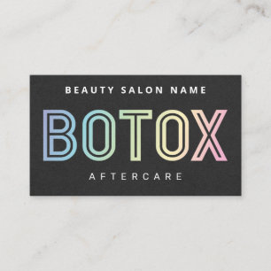 Holographic Botox Filler instructions Aftercare Business Card
