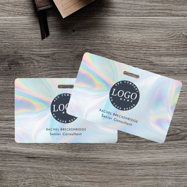 Holographic Business Logo Employee Staff ID Badge (Holographic Logo Business Card)