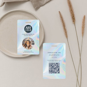 Holographic Business Logo QR Code Photo ID Badge
