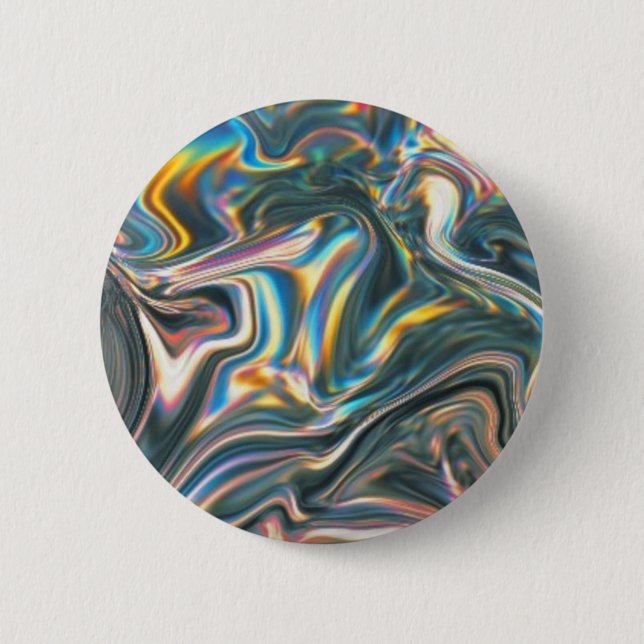 Holographic Chrome 2 Inch Round Button (Front)