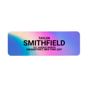 Holographic Colour Gradient Return Address Label