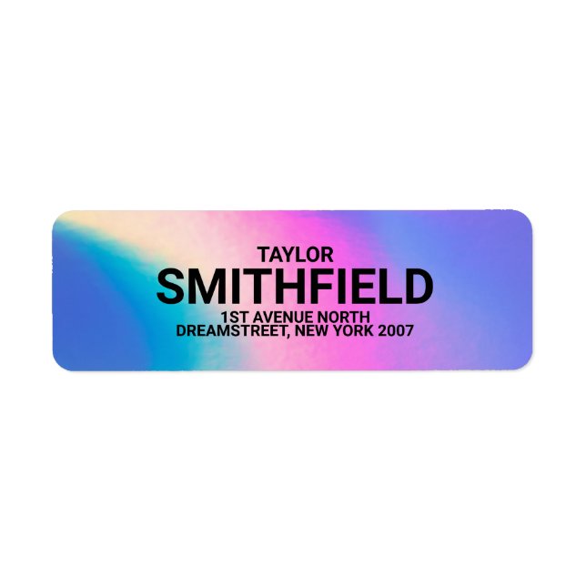 Holographic Colour Gradient Return Address Label (Front)