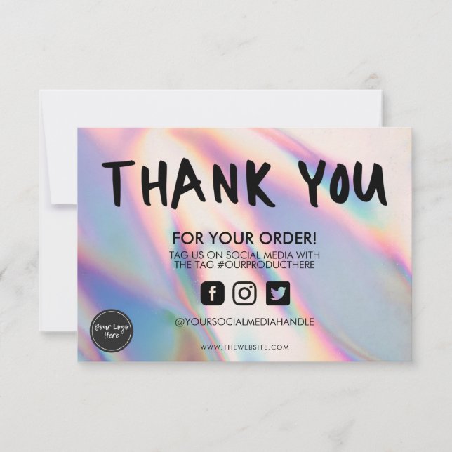 Holographic Colour Shift Thank you Media Insert (Front)