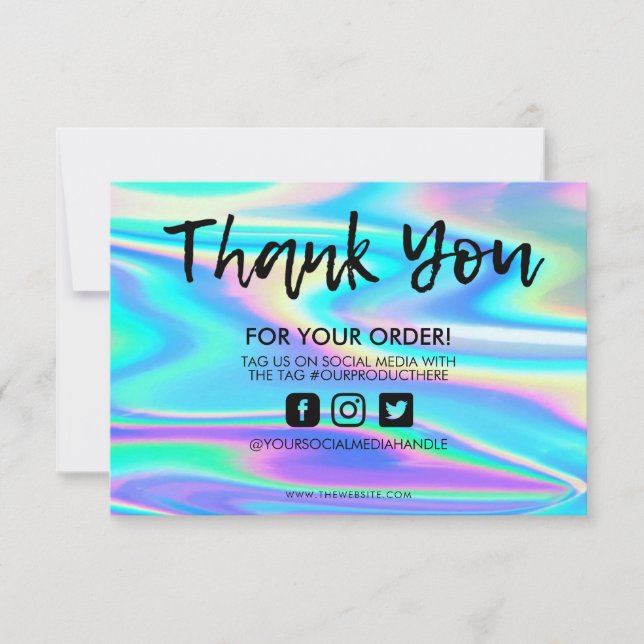 Holographic Colour Shift Thank you Media Insert (Front)