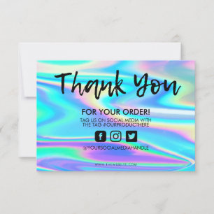 Holographic Colour Shift Thank you Media Insert