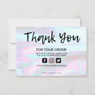 Holographic Colour Shift Thank you Media Insert