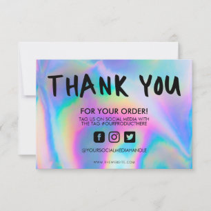 Holographic Colour Shift Thank you Media Insert