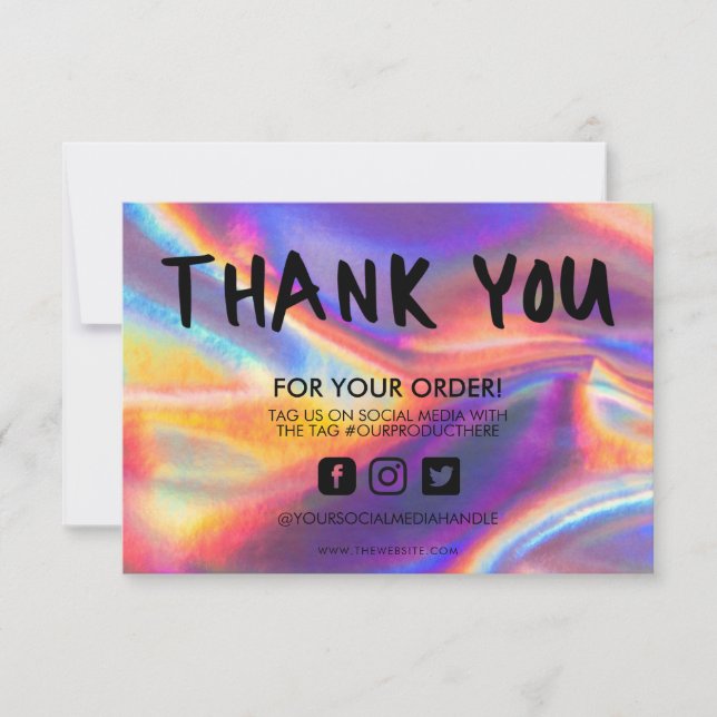 Holographic Colour Shift Thank you Media Insert (Front)