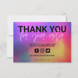 Holographic Colour Shift Thank you Media Insert