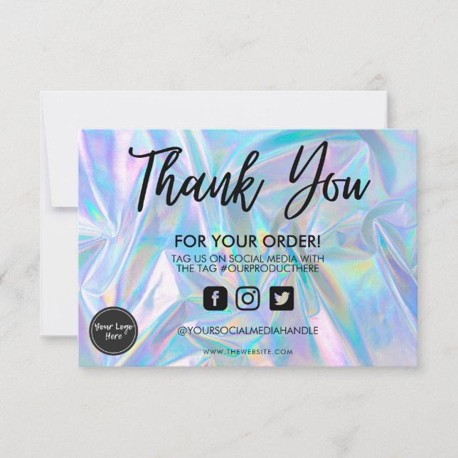 Holographic Colour Shift Thank you Media Insert (Front)