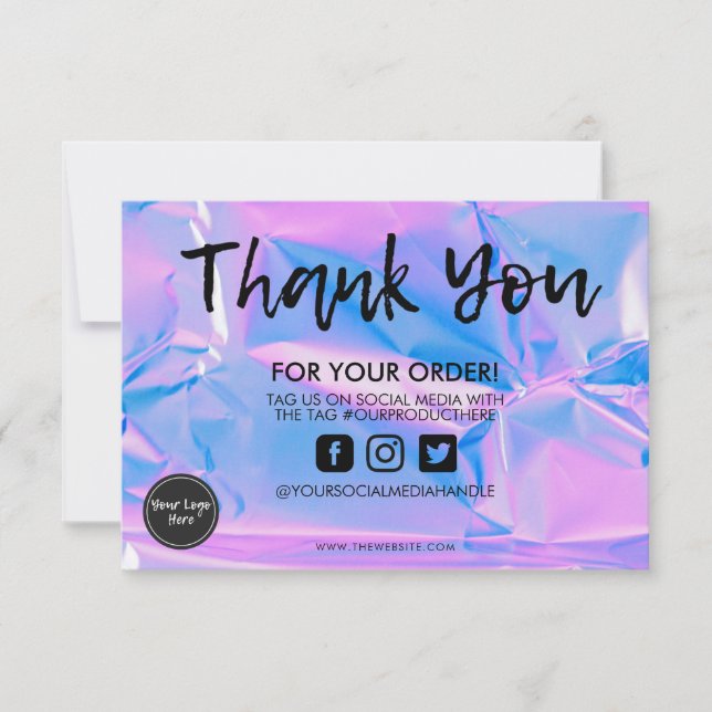 Holographic Colour Shift Thank you Media Insert (Front)