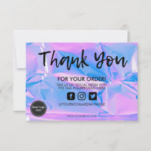 Holographic Colour Shift Thank you Media Insert