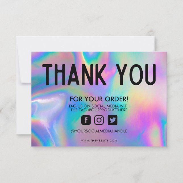 Holographic Colour Shift Thank you Media Insert (Front)