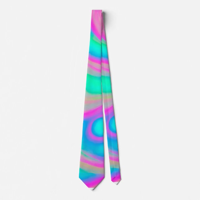 Holographic colourful background tie (Front)
