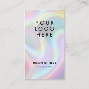 Holographic Cool Minimalistic modern Your Logo Business Card