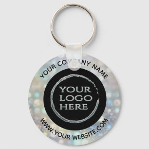 Holographic custom company logo keychain