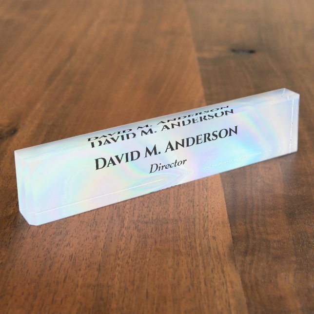 Holographic Custom Desk Nameplate (Side)