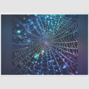 Holographic Dark Spiderweb Halloween Decoupage Tissue Paper