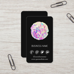 Holographic  design -Social Media QR Code   Business Card