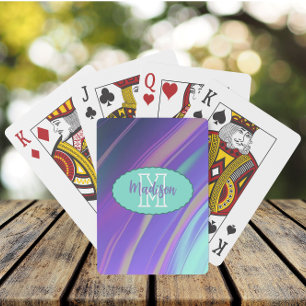 Holographic Dreams Lavender Teal Playing Cards
