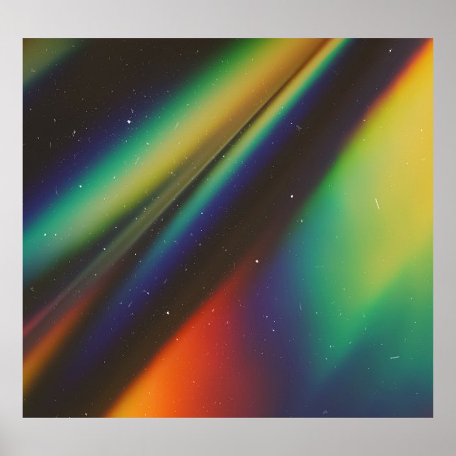 Holographic Dusted Glow: Abstract Retro Overlay Poster (Front)