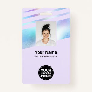 Holographic Employee Photo, Bar Code, Logo, Name Badge