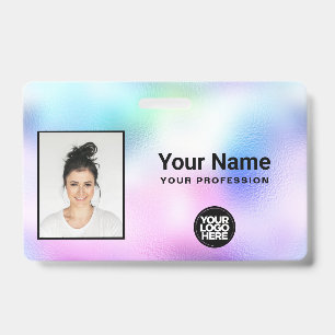 Holographic Employee Photo, Bar Code, Logo, Name Badge