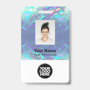 Holographic Employee Photo, Bar Code, Logo, Name Badge