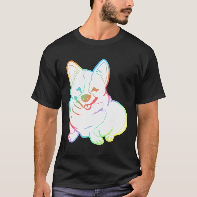 Holographic Fat Corgi Magnet T-Shirt (Front)