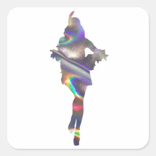 holographic flapper square sticker