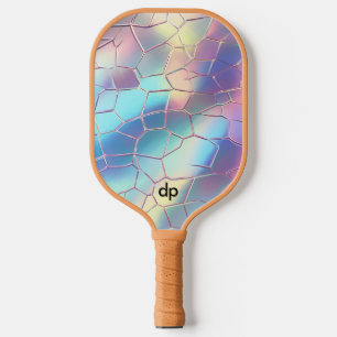 Holographic Foil Background Pattern Monogram Pickleball Paddle