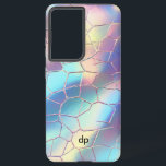 Holographic Foil Background Pattern Monogram Samsung Galaxy Case<br><div class="desc">Colourful Holographic Foil Background Digital Paper Pattern Custom Monogram.</div>