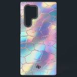 Holographic Foil Background Pattern Monogram Samsung Galaxy Case<br><div class="desc">Colourful Holographic Foil Background Digital Paper Pattern Custom Monogram.</div>