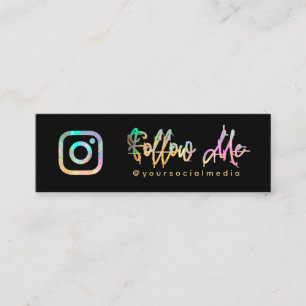 Holographic Follow Social Media QR Code Mini Business Card