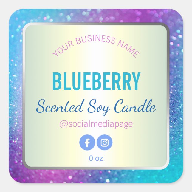 Holographic Galaxy Coloured Glitter Product Label (Front)