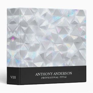 Holographic Geometric Triangle Pattern Iridescent Binder