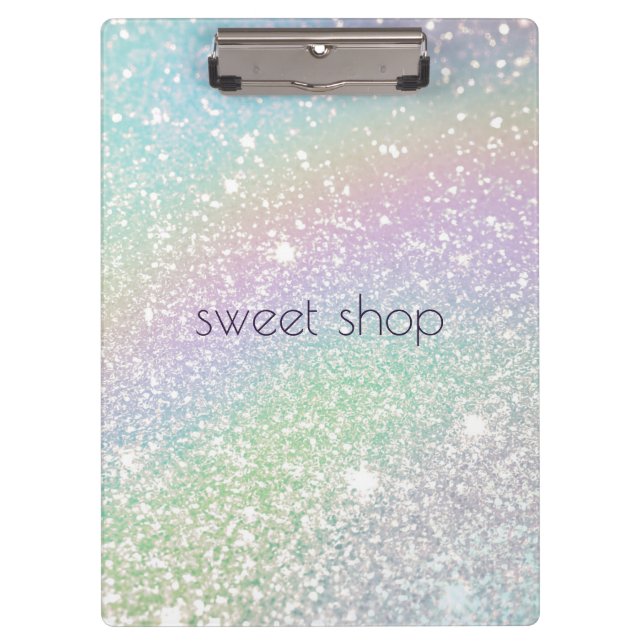 Holographic Glitter Bakery, Sweets Personalized Clipboard (Front)