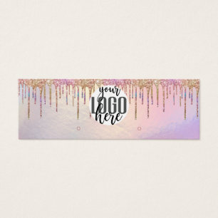 Holographic Glitter Drip Hoop Earring Logo Display