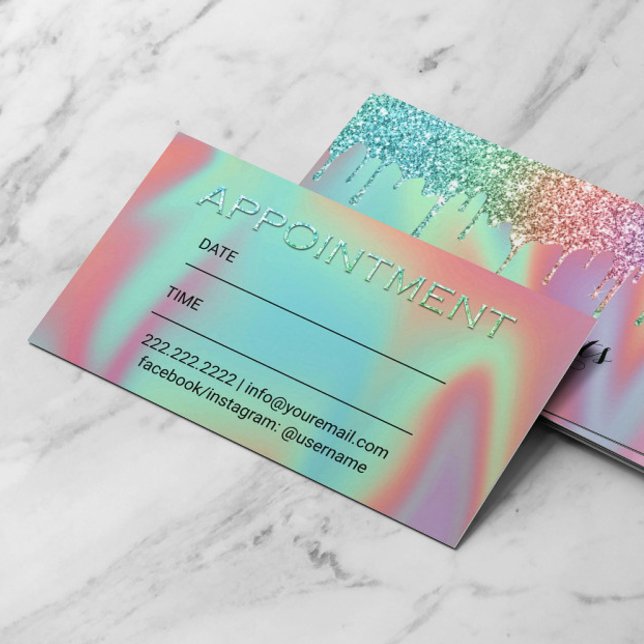 Holographic Glitter Drips Beauty Salon Appointment (Creator Uploaded)