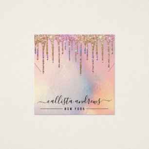 Holographic Glitter Drips Necklace Display Card