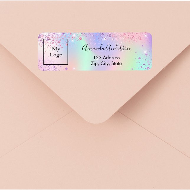 Holographic glitter dust business return address (Creator Uploaded)