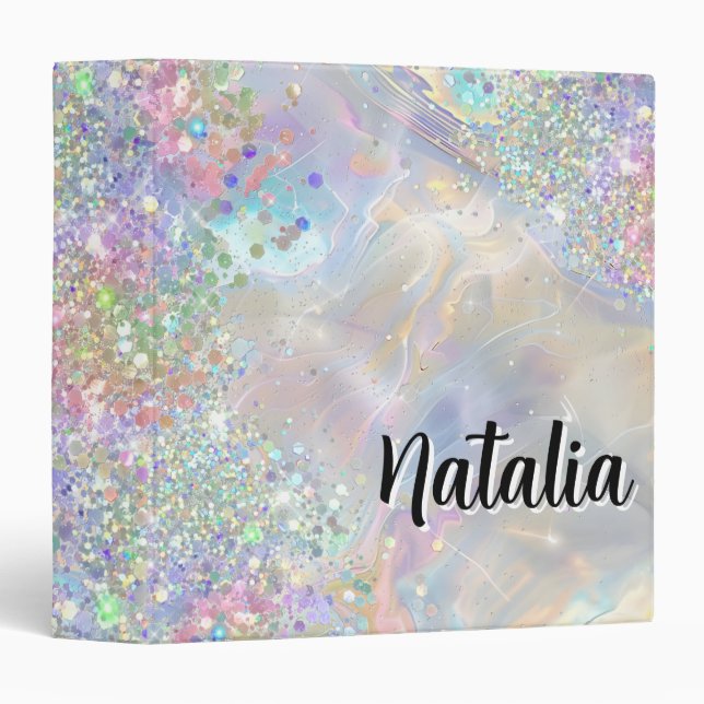 Holographic Glitter Iridiscent Opal Stone Binder (Front/Spine)