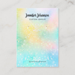 Holographic glitter jewelry holder earrings Pastel Business Card