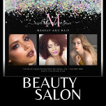 Holographic Glitter Makeup Artist Photo Black Flyer<br><div class="desc">Holographic Glitter Makeup Artist Photo Black Flyer</div>