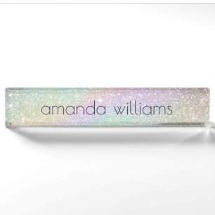 Holographic Glitter Nameplate