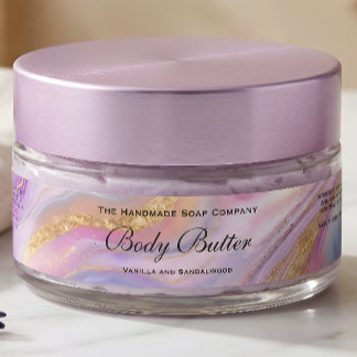Holographic & Gold Cosmetics Body Butter Jar Label