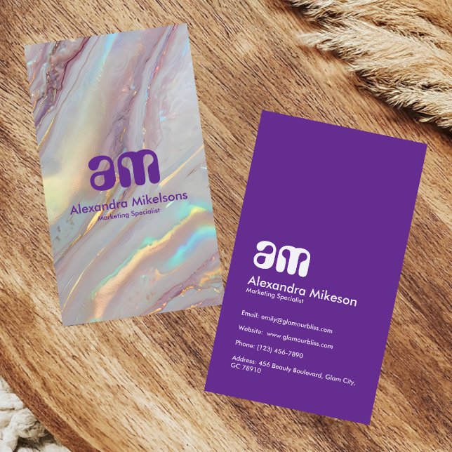 Holographic Gold Marble Professional Business Card (Creator Uploaded)